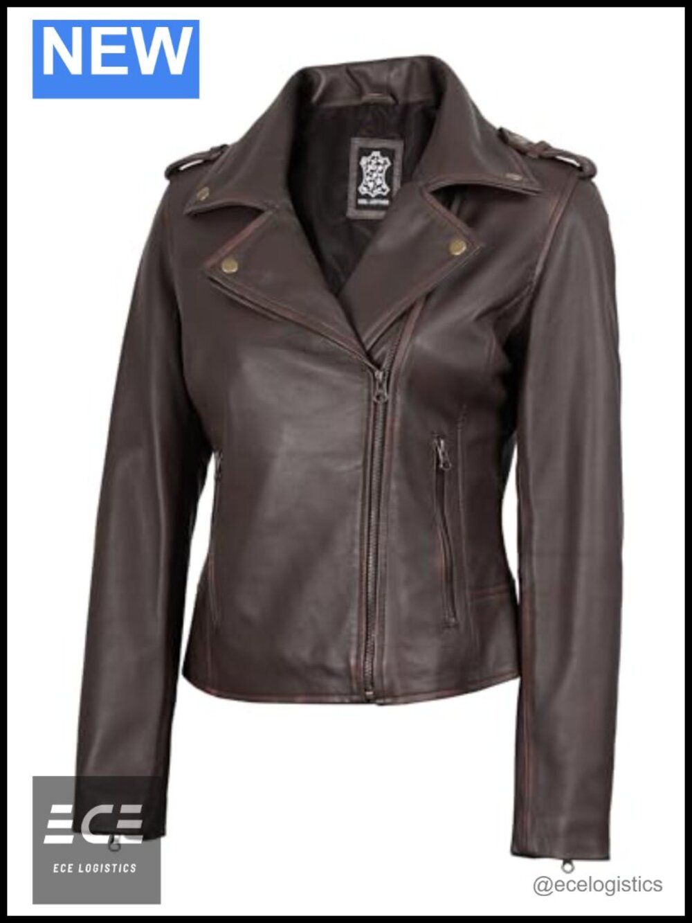 Real Lambskin Leather Jacket Asymmetrical Casual Women's Outerwear